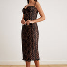 Lace Bustier Midi Dress - shopaleena
