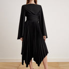 Long Sleeve Wrap Midi Dress - shopaleena