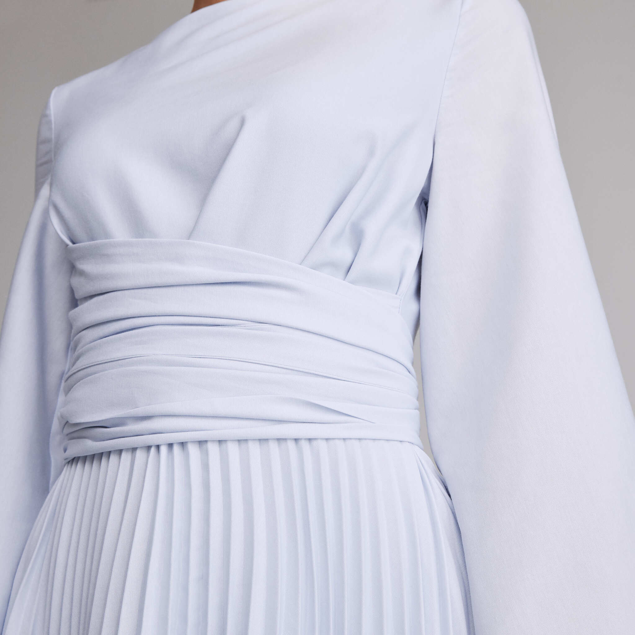 Long Sleeve Wrap Midi Dress - shopaleena