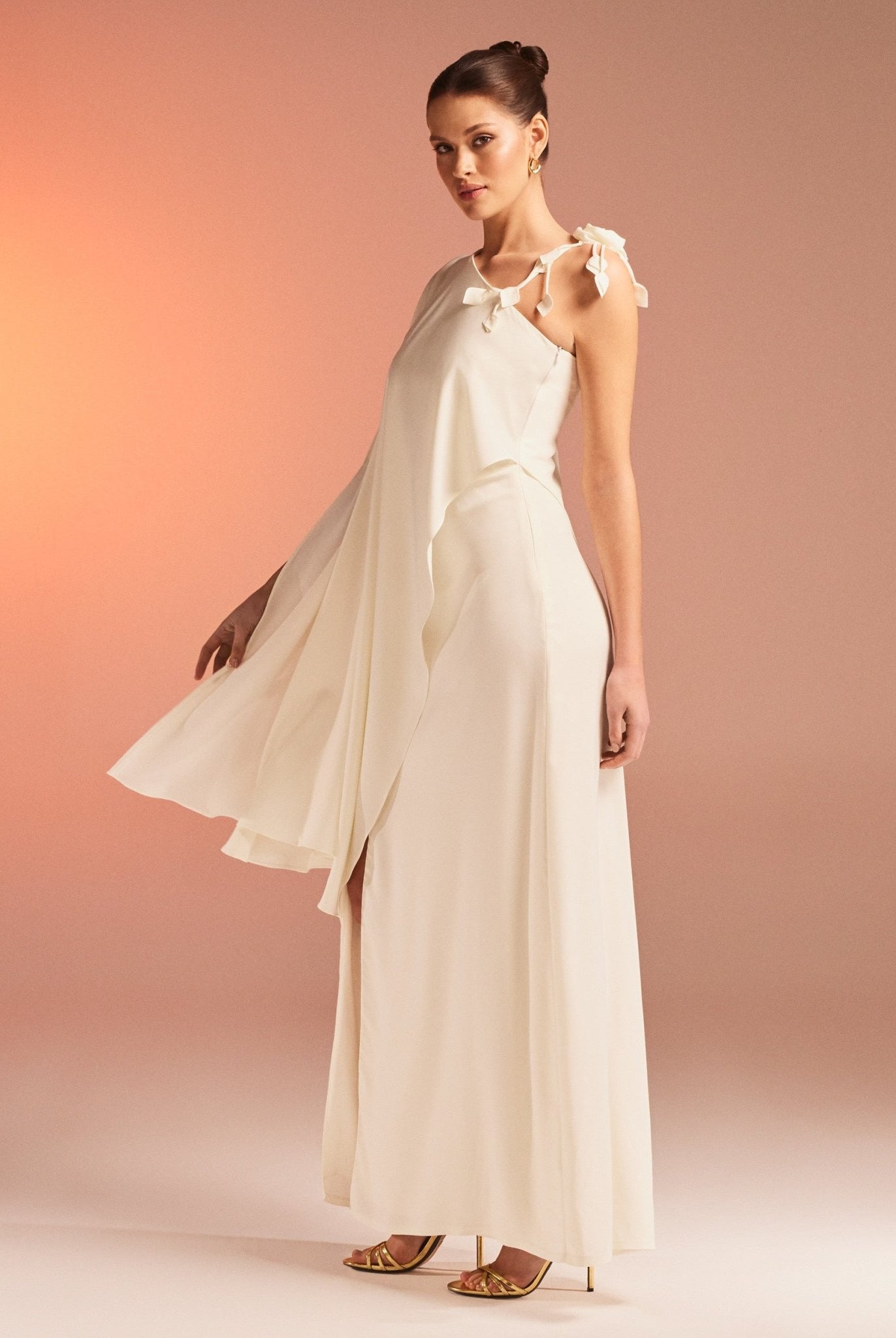 Maxi Kaftan with One Detailed Shoulder - shopaleena