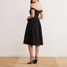 Off Shoulder Corset Midi Dress - shopaleena