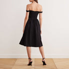 Off Shoulder Corset Midi Dress - shopaleena