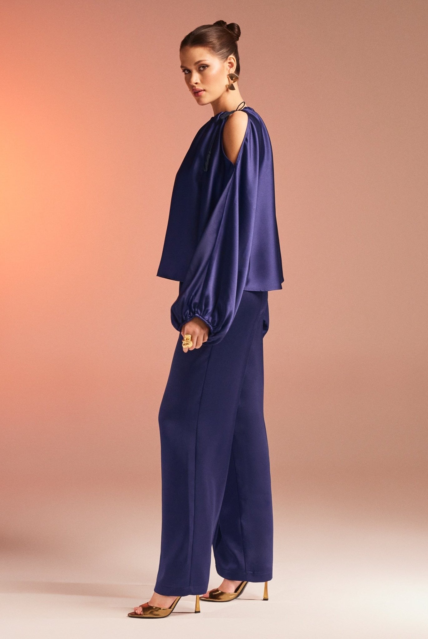 Satin Wide Leg Trouser - shopaleena