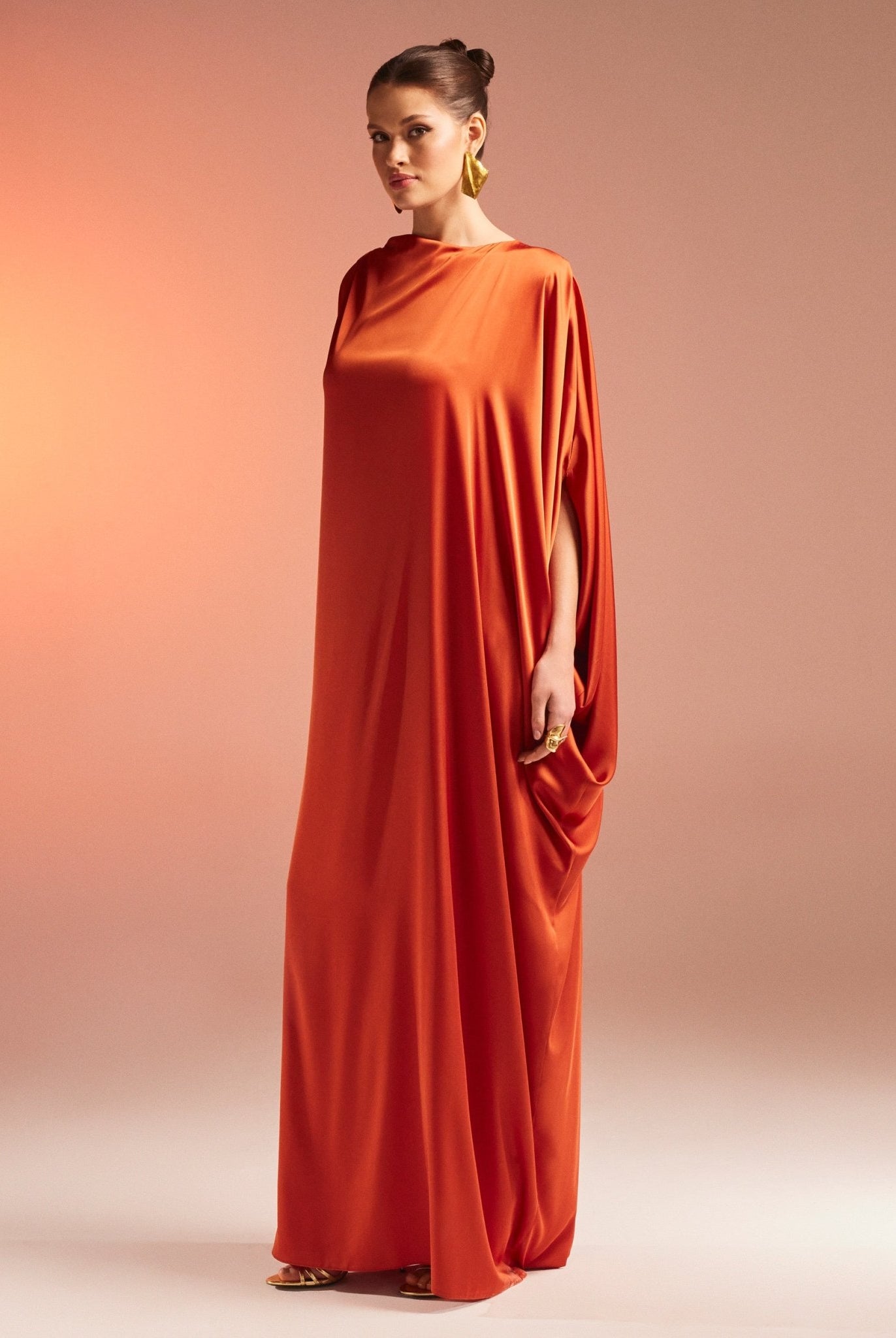 Silky Satin Maxi Kaftan - shopaleena