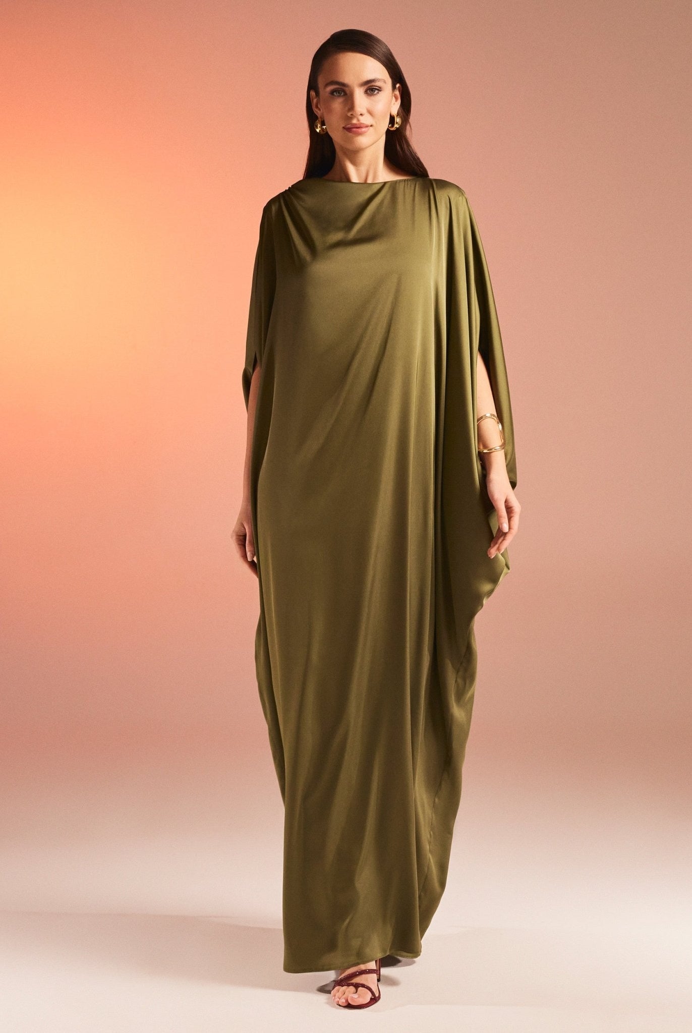 Silky Satin Maxi Kaftan - shopaleena