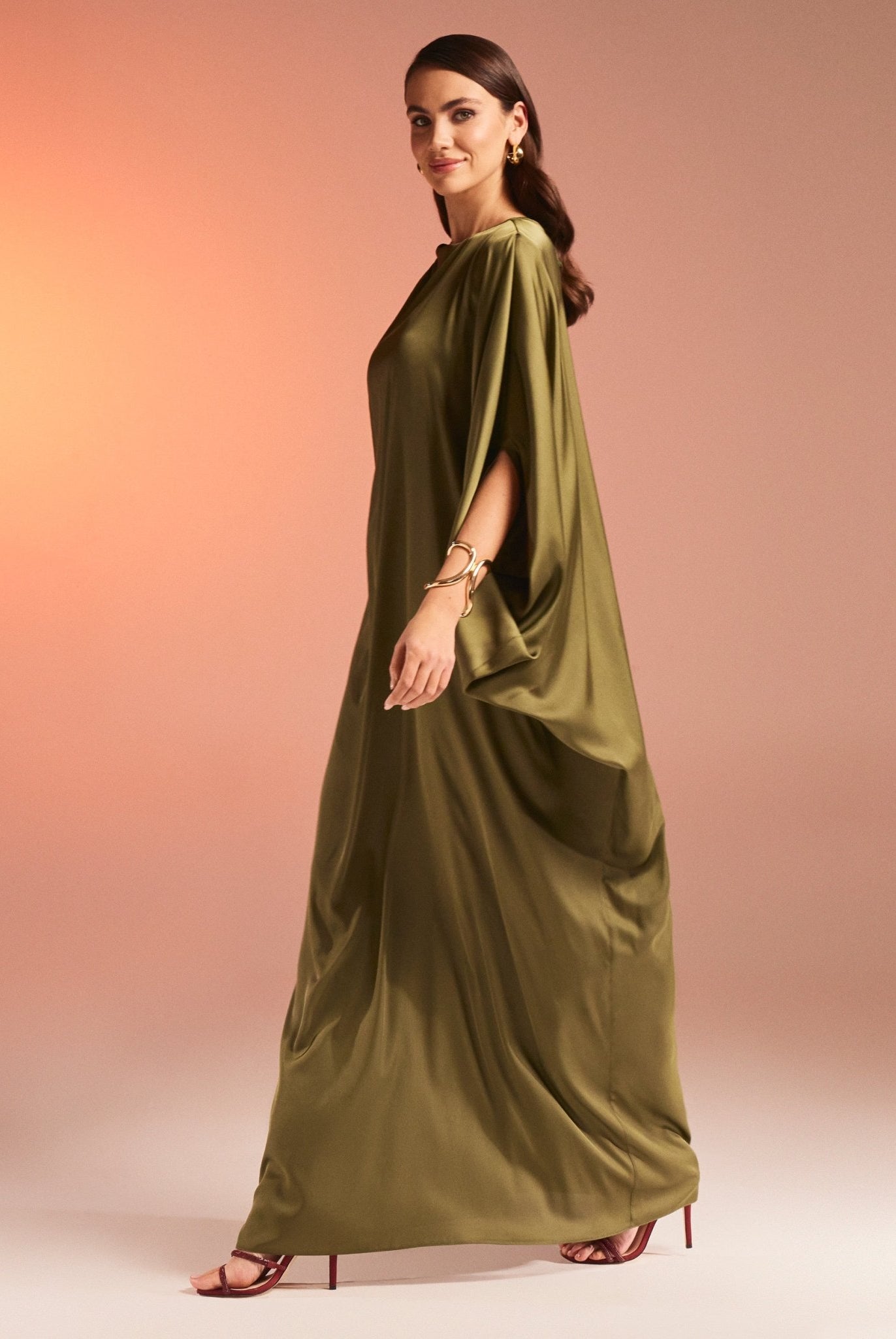 Silky Satin Maxi Kaftan - shopaleena