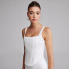 Square Neck Corset Top - shopaleena
