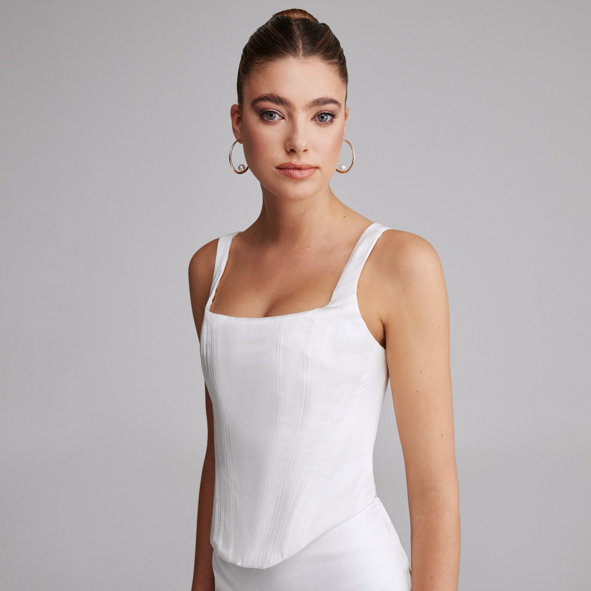 Square Neck Corset Top - shopaleena