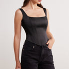 Square Neck Corset Top - shopaleena