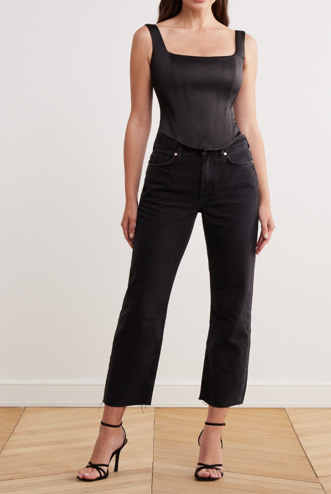 Square Neck Corset Top - shopaleena