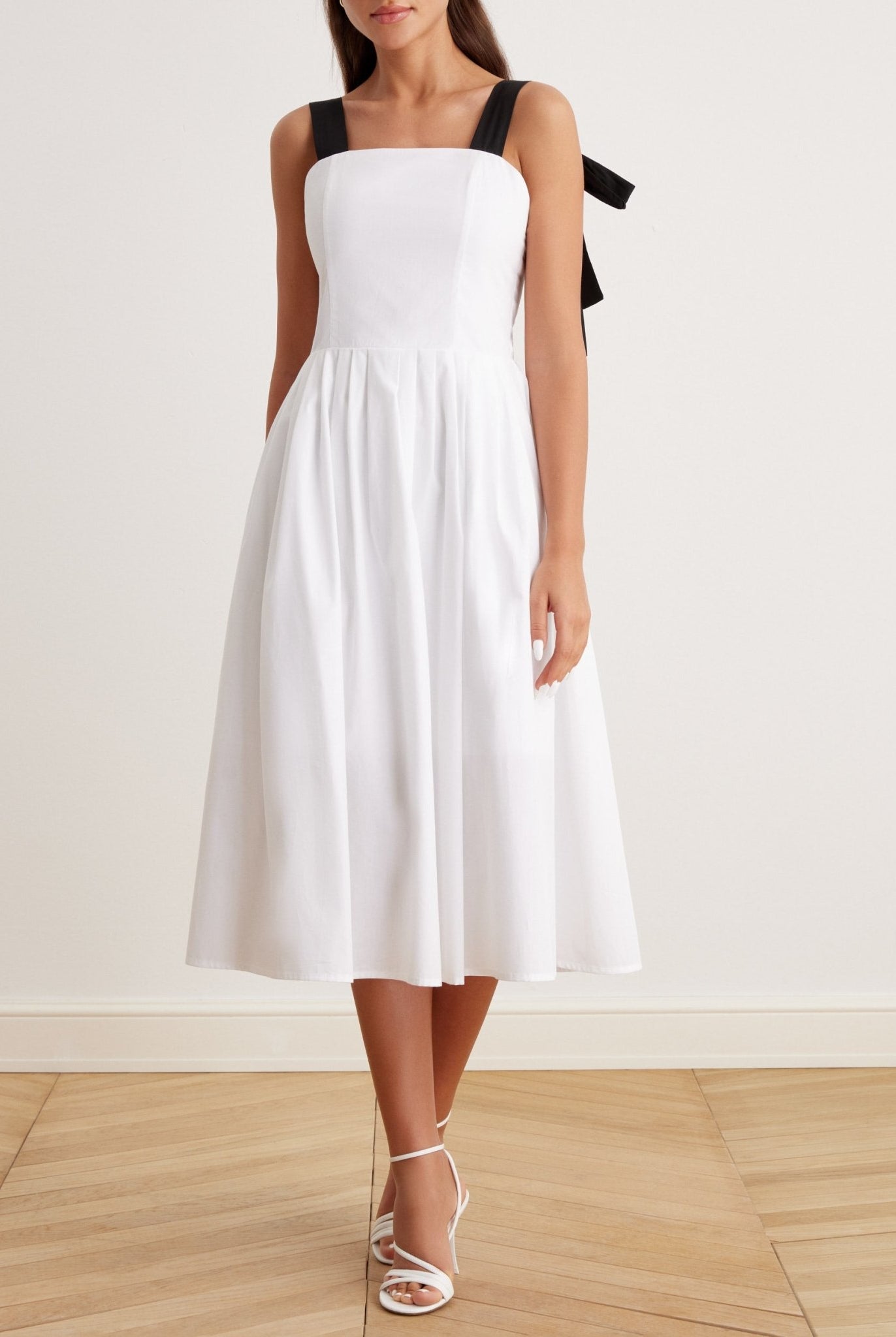 Tie Shoulder Backless Cami Midi Dress - shopaleena