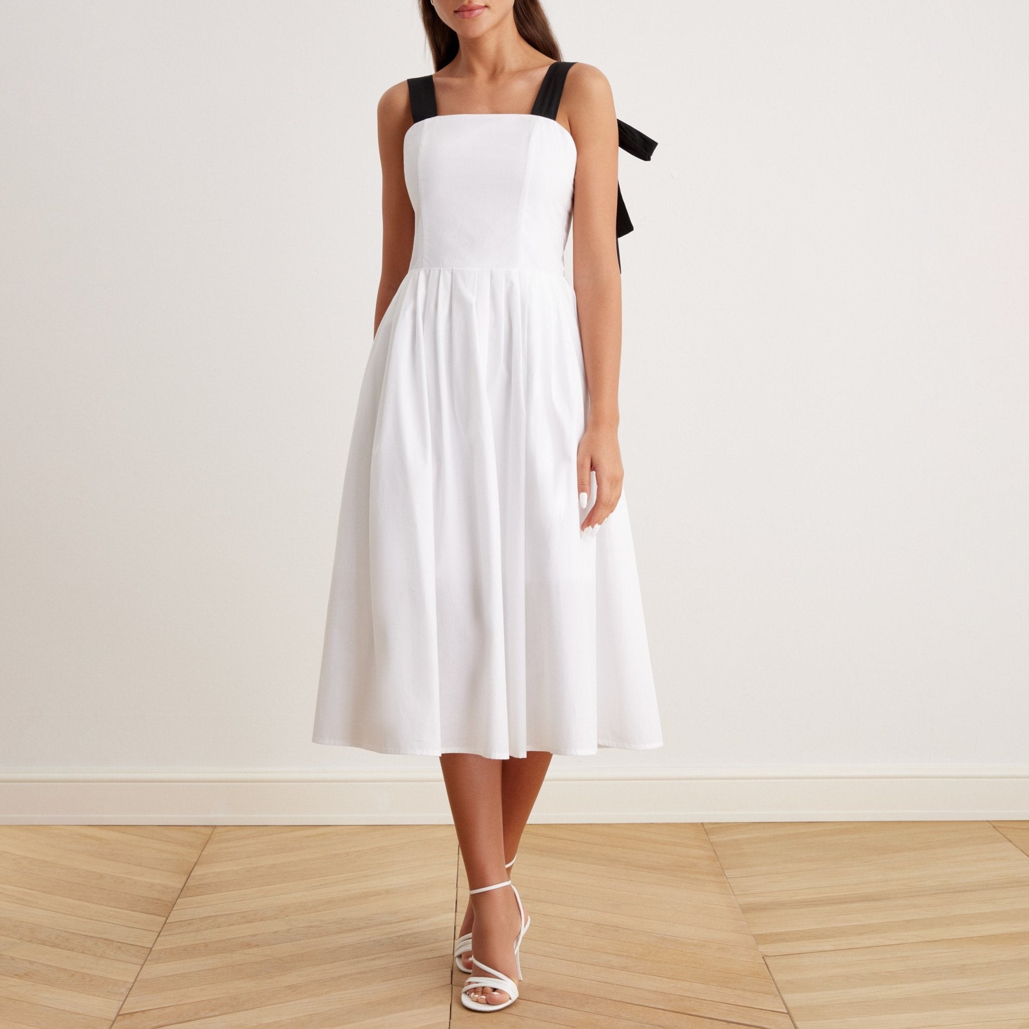 Tie Shoulder Backless Cami Midi Dress - shopaleena