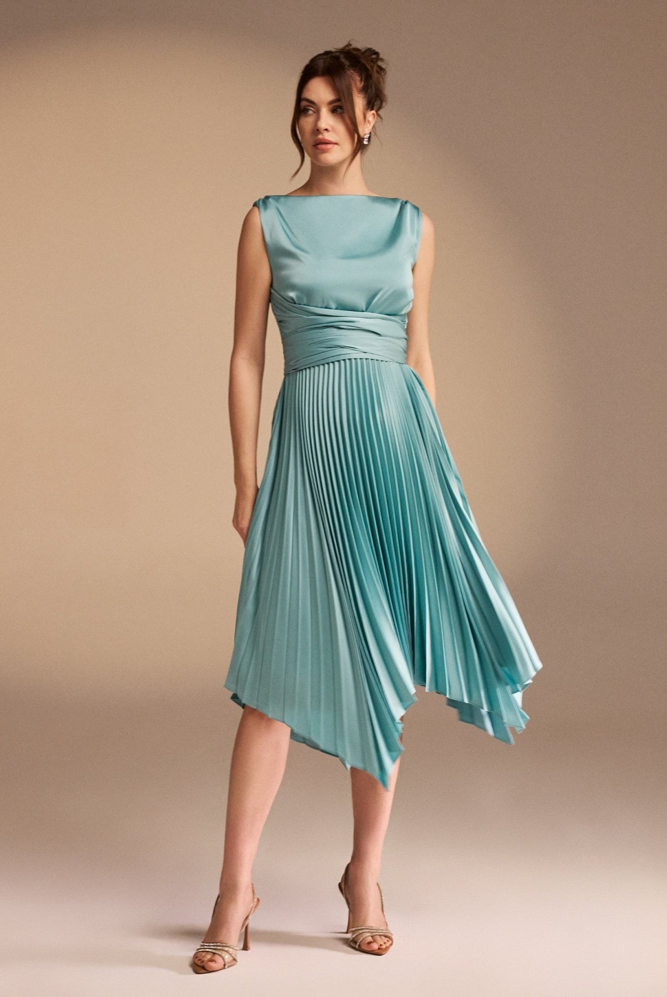 Wrap Sleeveless Midi Dress - shopaleena