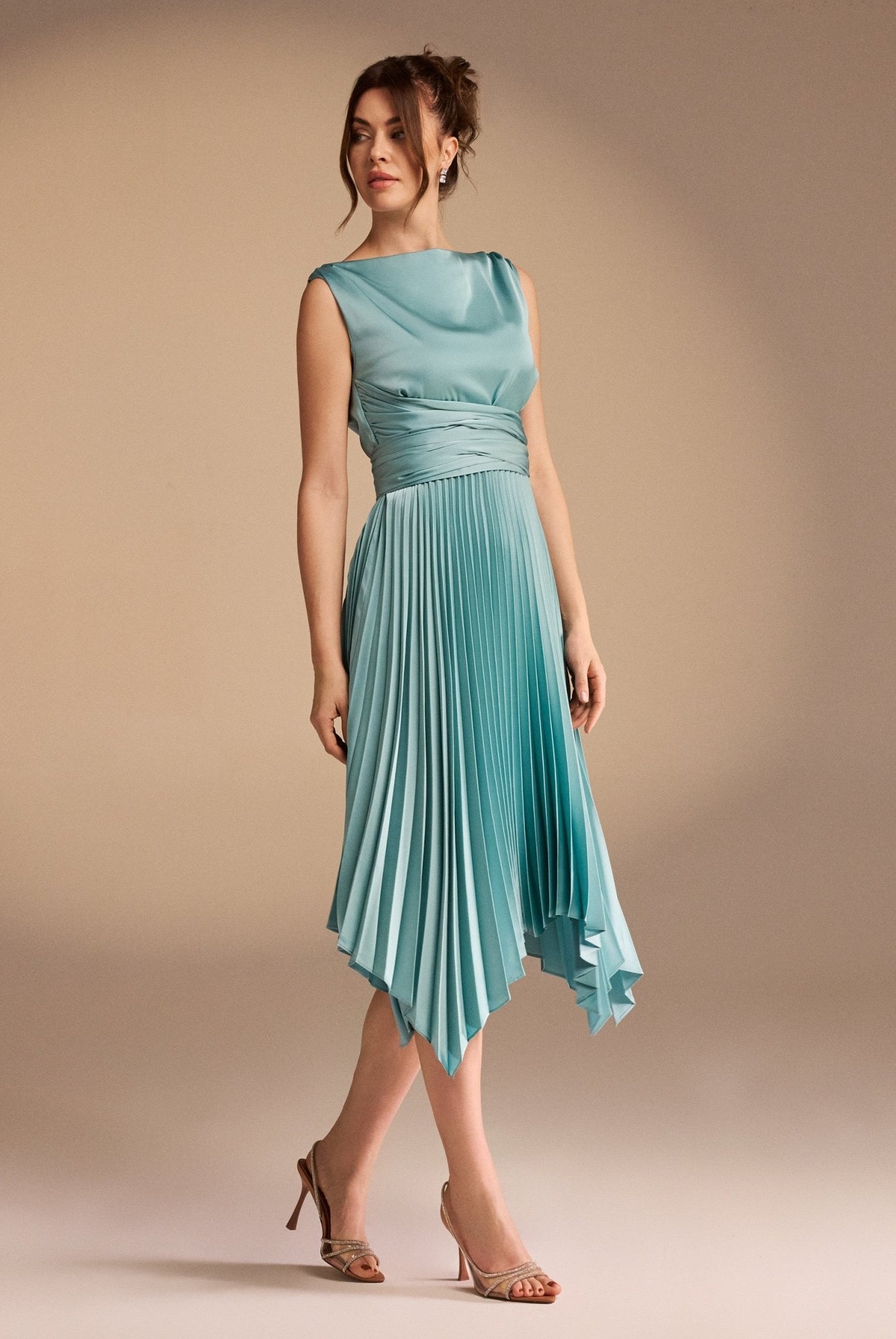 Wrap Sleeveless Midi Dress - shopaleena