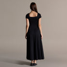 100% Cotton Black Dress - shopaleena