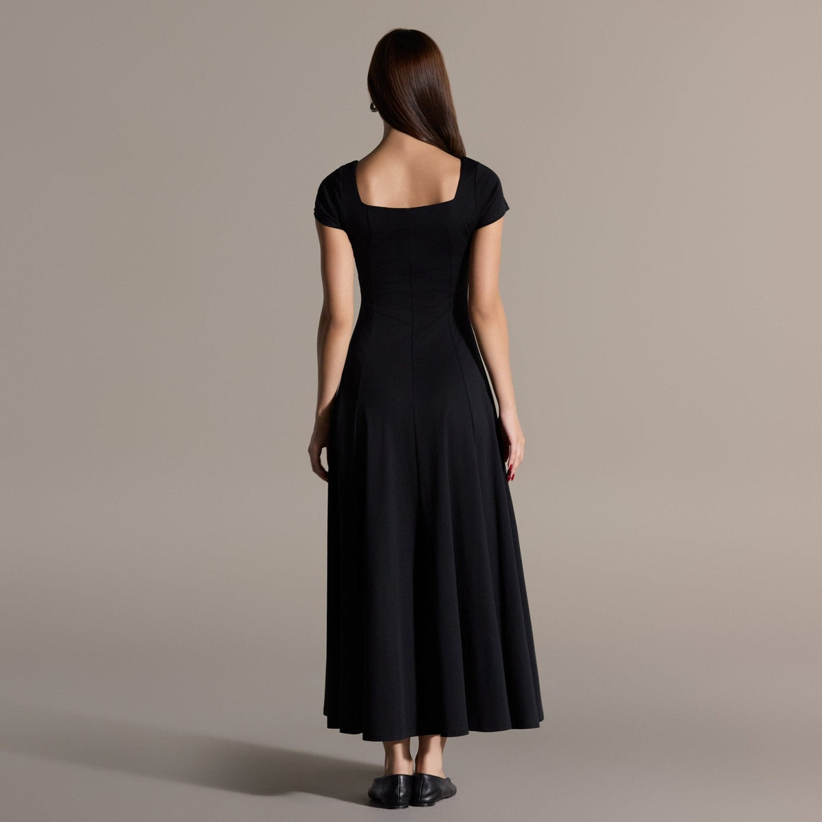 100% Cotton Black Dress - shopaleena