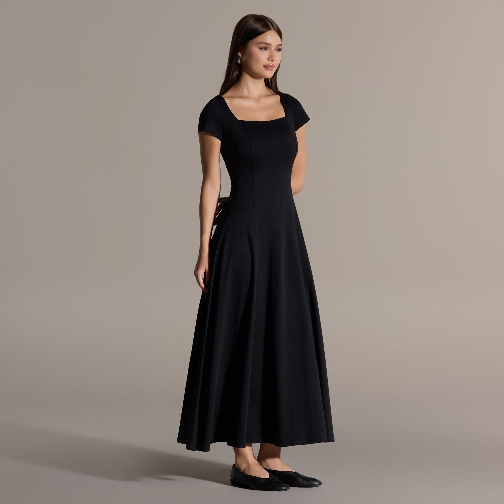 100% Cotton Black Dress - shopaleena