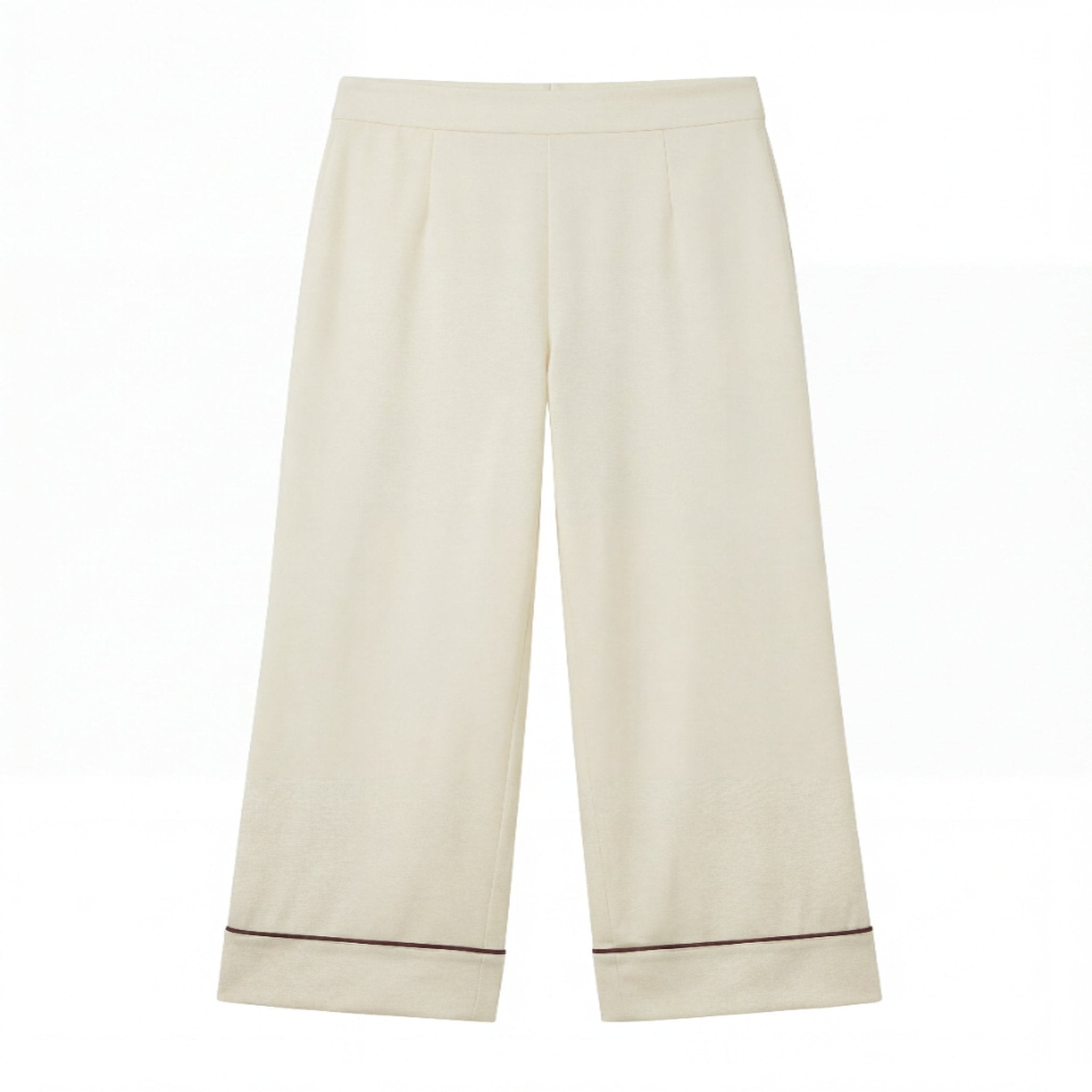 100% Cotton Ivory Wide Leg Pants For Kids - shopaleena