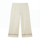100% Cotton Ivory Wide Leg Pants For Kids - shopaleena