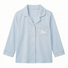 100% Cotton Light Blue Embroidered Shirt For Kids - shopaleena