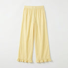100% Cotton Light Yellow Ruffle Pants For Kids - shopaleena