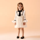 Off White Long Sleeve Cotton Dress - shopaleena