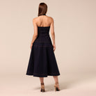 A Line Denim Midi Skirt - shopaleena