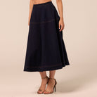 A Line Denim Midi Skirt - shopaleena