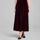 A Line Velvet Midi Skirt - shopaleena