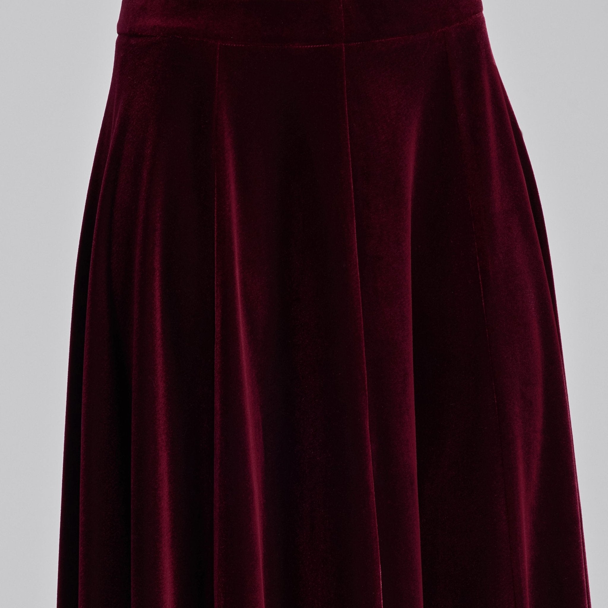 A Line Velvet Midi Skirt - shopaleena