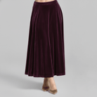 A Line Velvet Midi Skirt - shopaleena