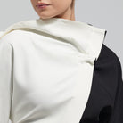 Asymmetric Black & White Blouse - shopaleena