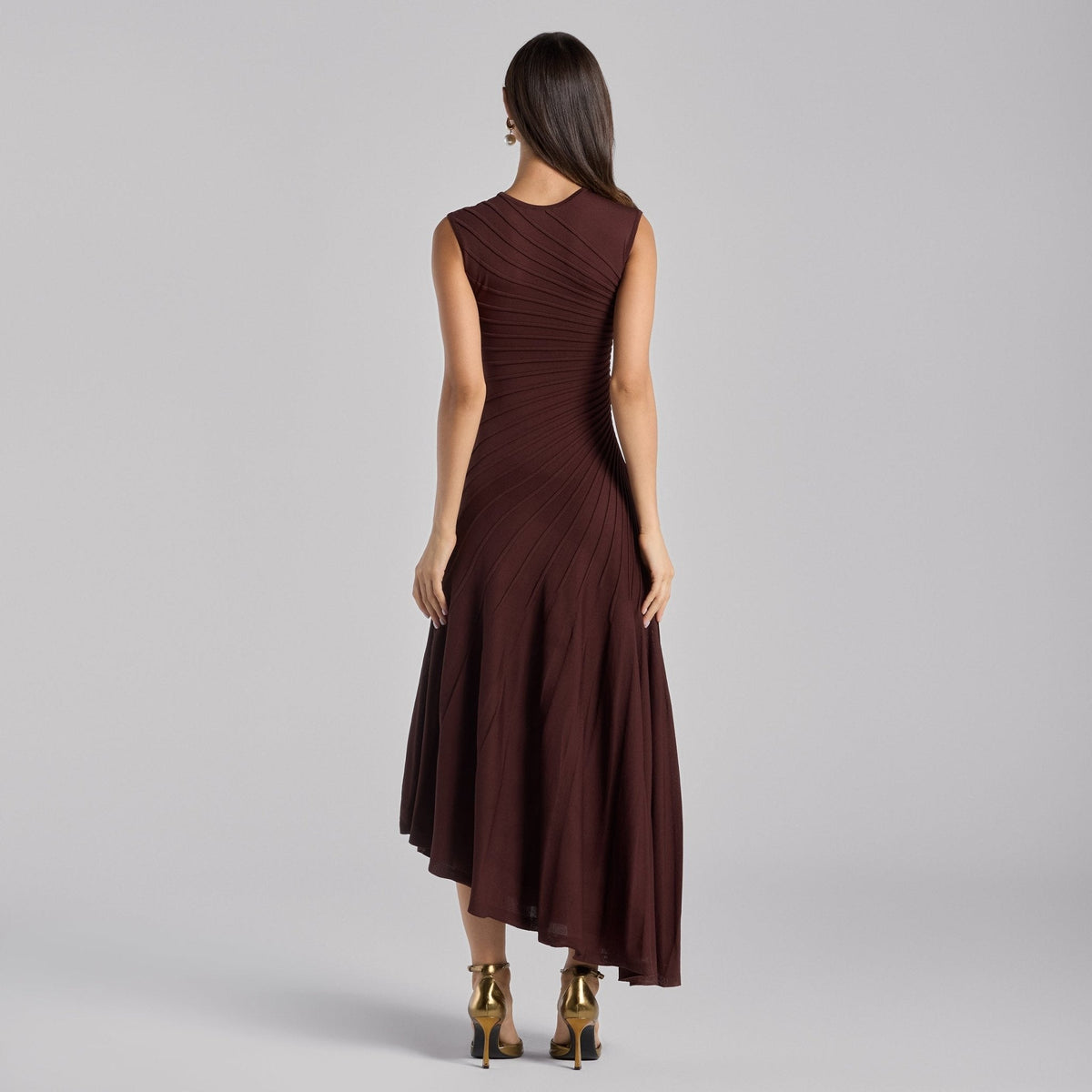 Asymmetric Knit Midi Dress - shopaleena