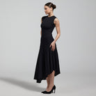 Asymmetric Knit Midi Dress - shopaleena