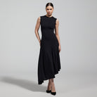 Asymmetric Knit Midi Dress - shopaleena