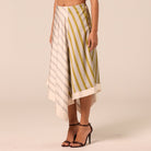Asymmetric Satin Midi Skirt - shopaleena