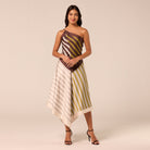 Asymmetric Satin Midi Skirt - shopaleena