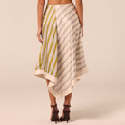 Asymmetric Satin Midi Skirt - shopaleena