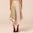 Asymmetric Satin Midi Skirt - shopaleena