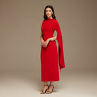 Asymmetrical Back Draped Maxi Dress - shopaleena