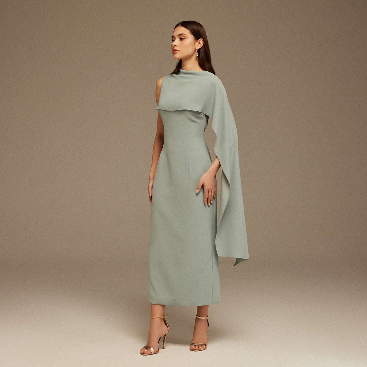 Asymmetrical Back Draped Maxi Dress - shopaleena