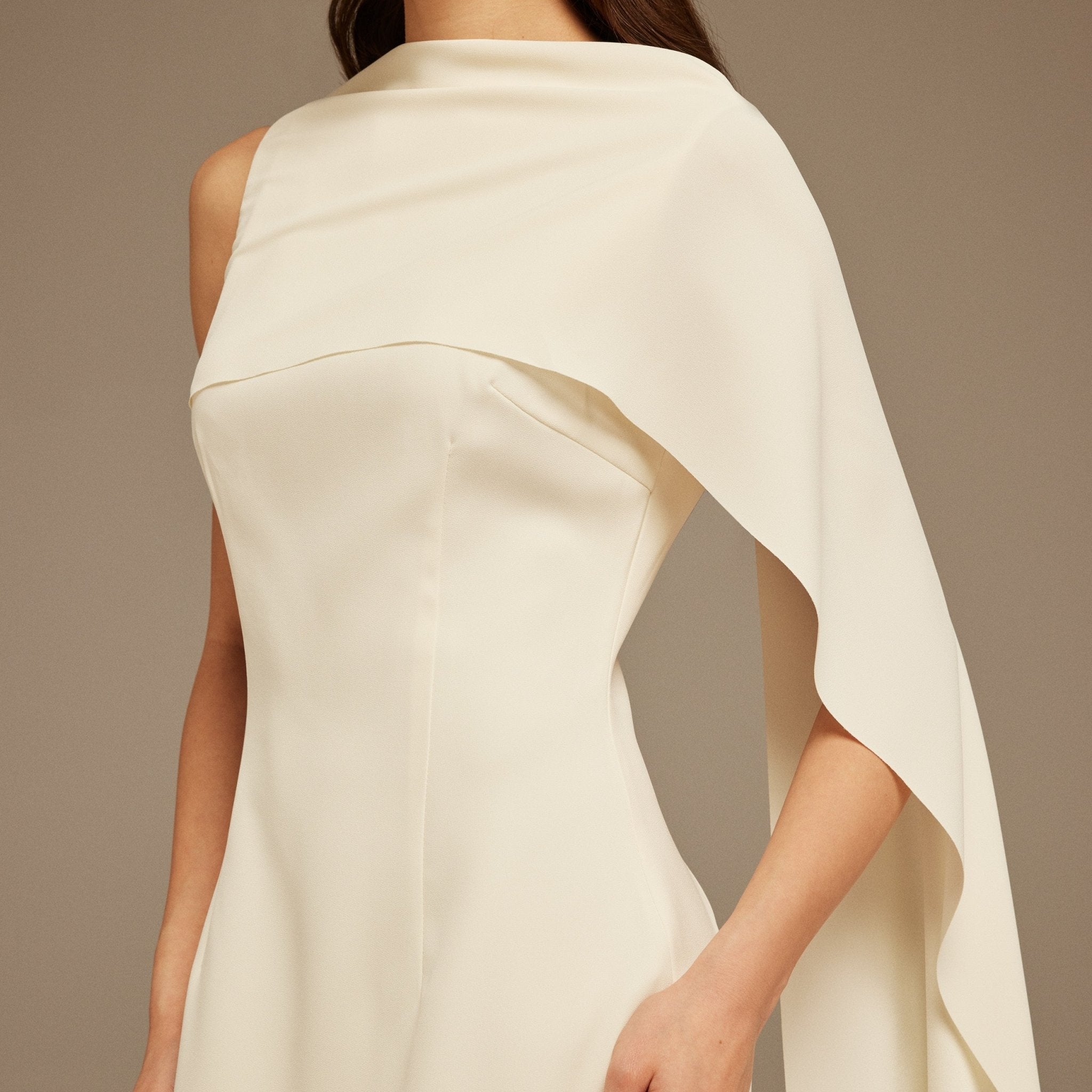 Asymmetrical Back Draped Maxi Dress - shopaleena