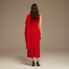 Asymmetrical Back Draped Maxi Dress - shopaleena