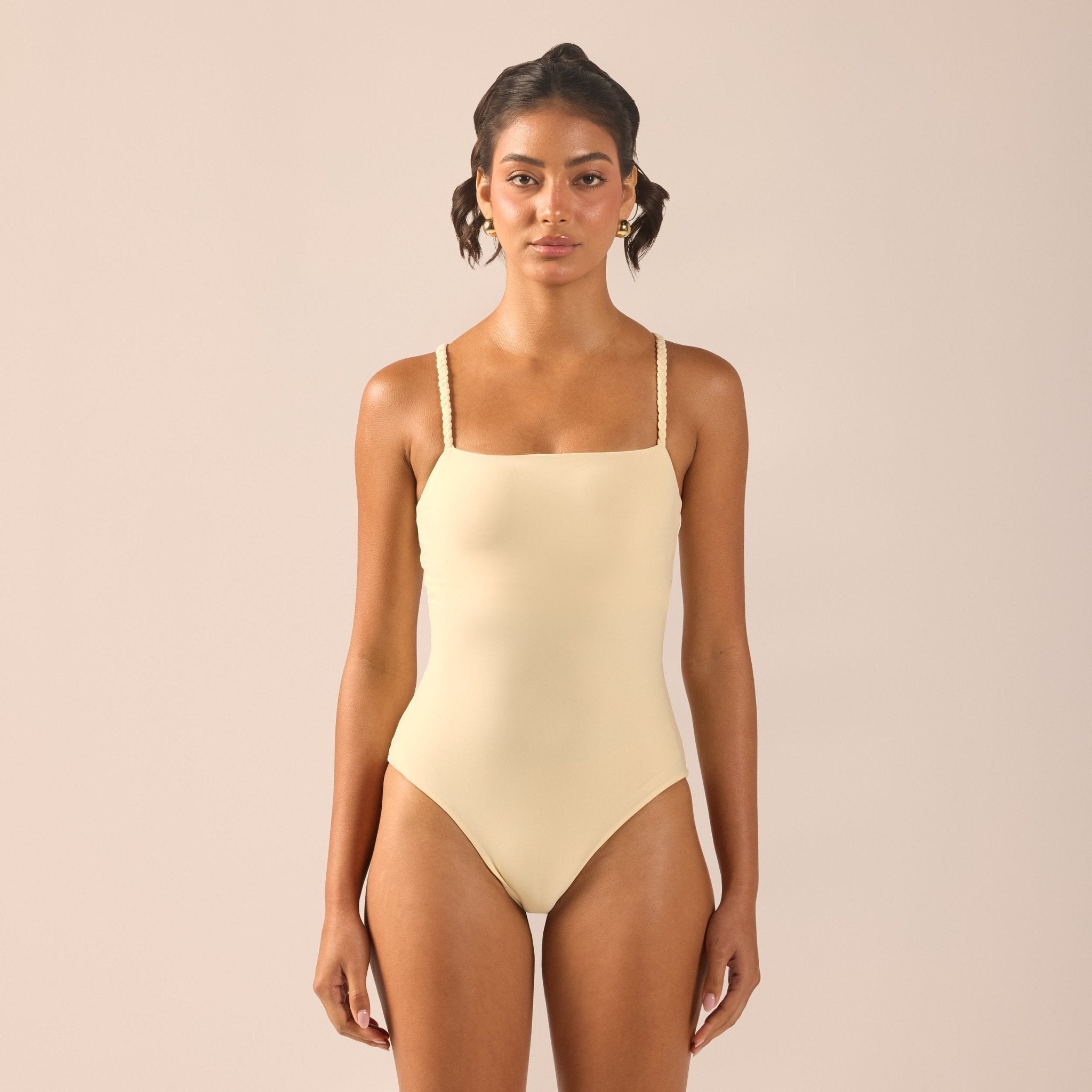 Back Braided-Strap One Piece Swimsuit - shopaleena