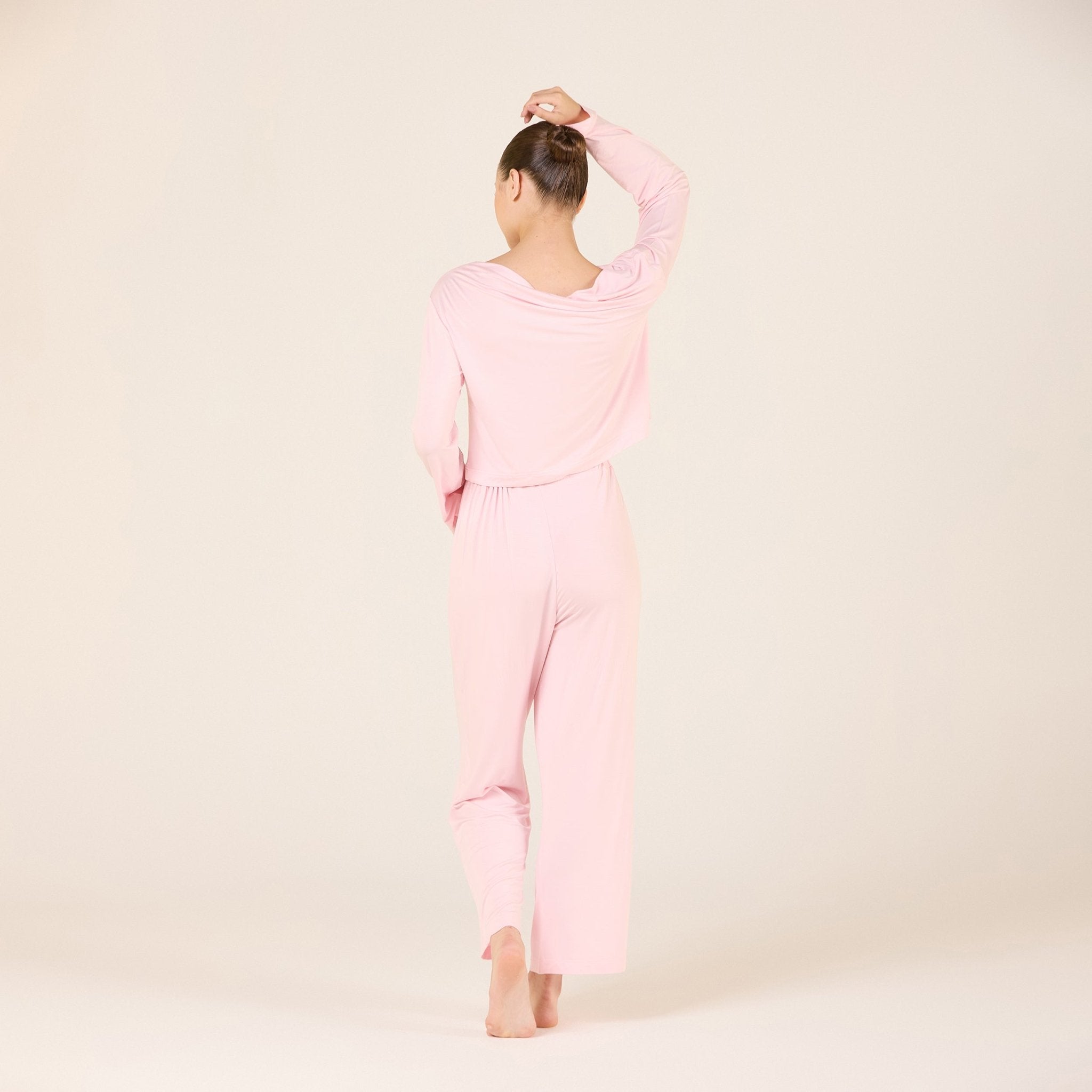 Bamboo Wide Leg Elastic Waist Pants - shopaleena