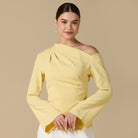 Bare shoulder Crepe Blouse - shopaleena