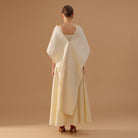 Beige Cape Aline Cotton Maxi Dress - shopaleena