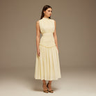 Beige Chiffon Maxi Dress - shopaleena