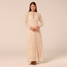 Beige Long Sleeve Knit Maxi Dress - shopaleena