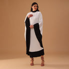 Black and White Flared Kaftan in Black and White - shopaleena